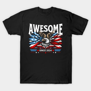 Awesome Since 2024 - Patriotic American Eagle T-Shirt